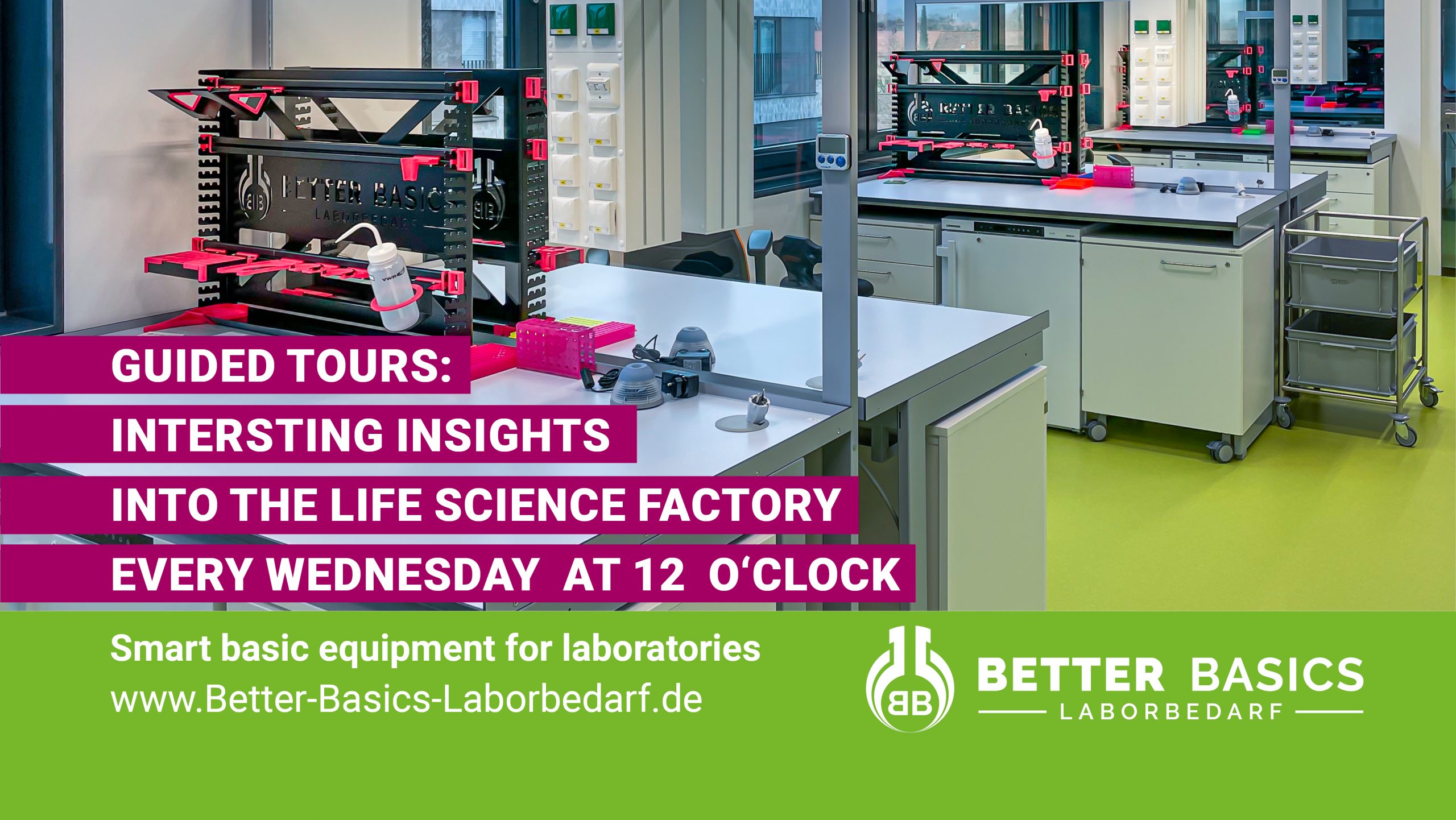 Better Basics Laborbedarf GmbH News Beitrag EN - Guided tours: interesting insights into the life science factory every wednesday at 12 o`clock
