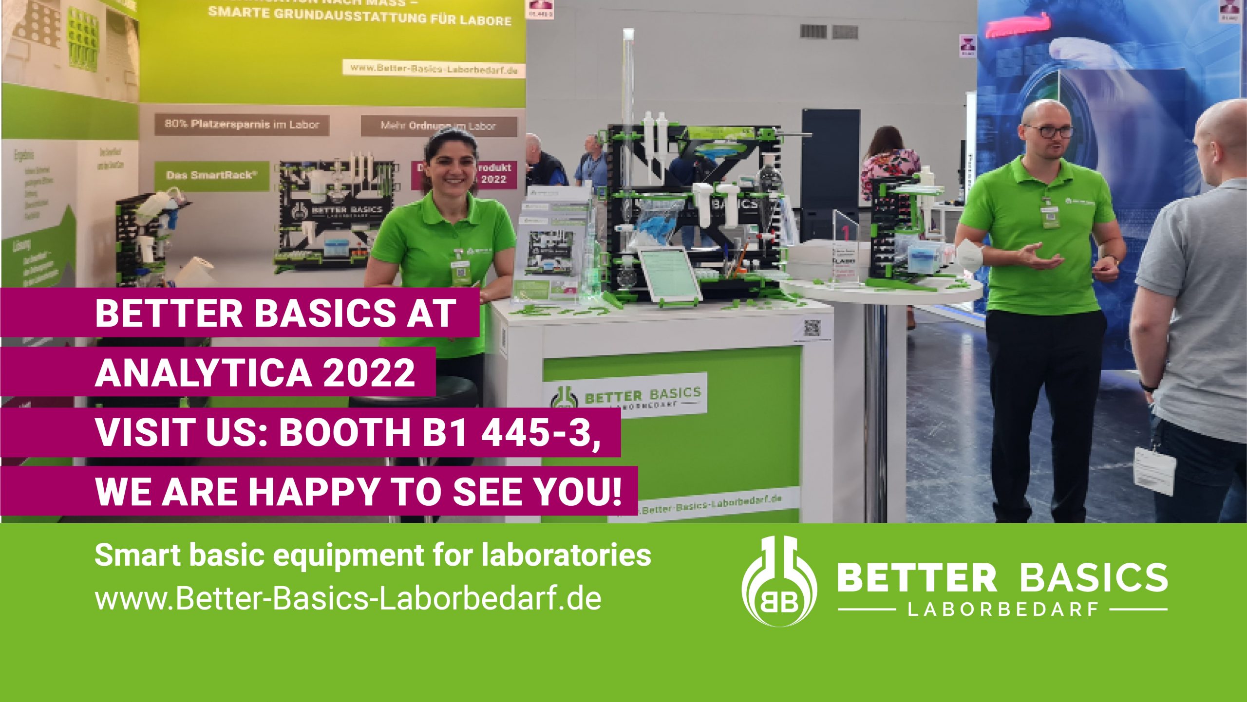 Better Basics Laborbedarf GmbH News Beitrag EN- Better Basics at Analytica 2022 visit us: booth B1 445-3, we are happy to see you!