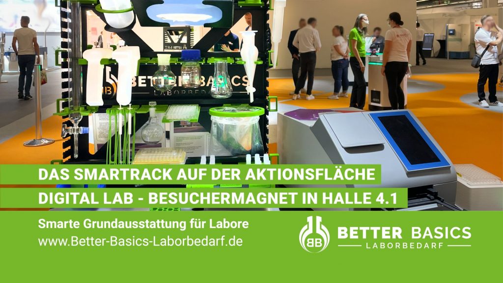 Das SmartRack® auf der Aktionsfläche "Digital Lab" in Halle 4.1 der Achema 2022
