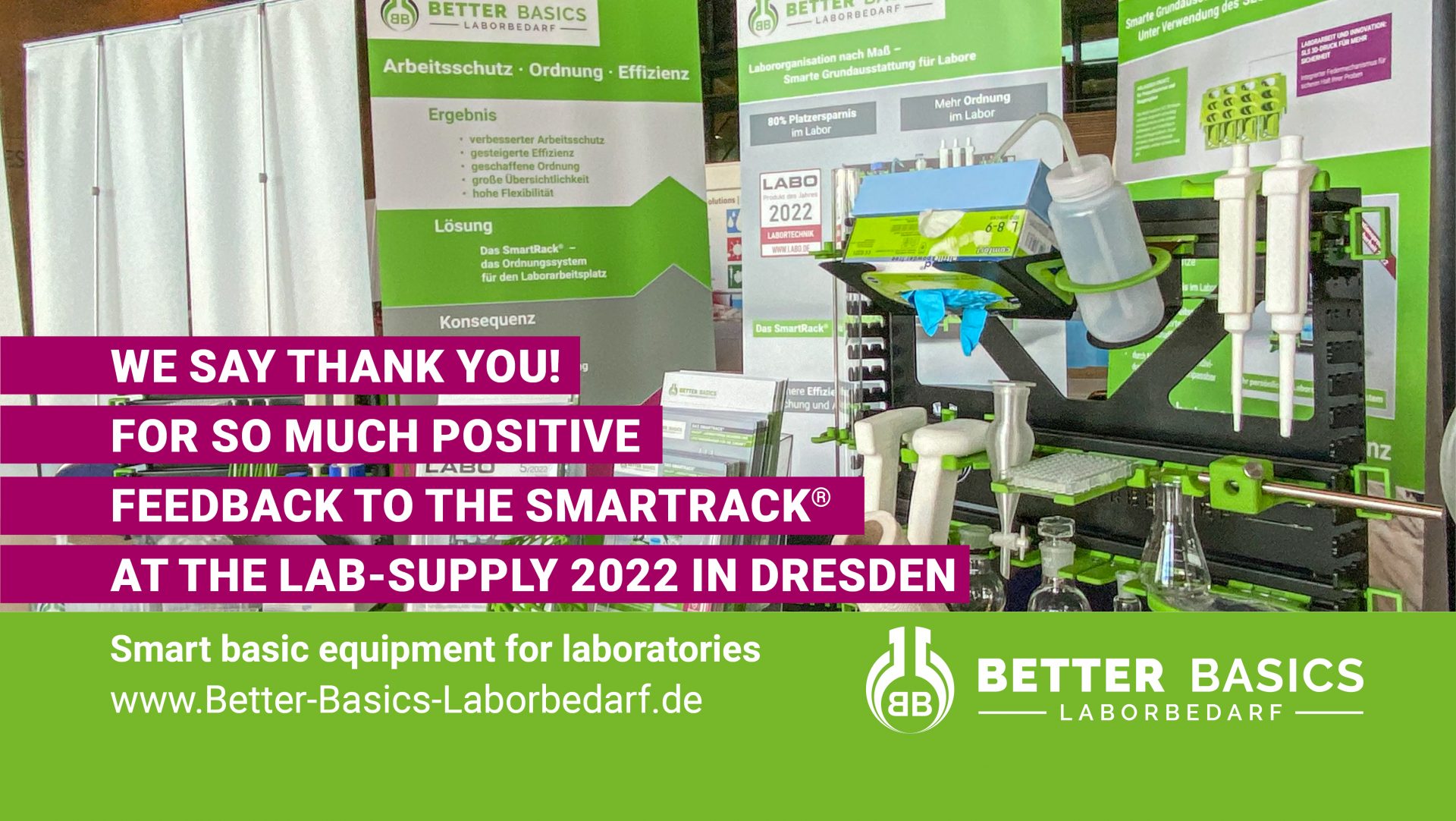 Wir sagen Danke! Für so viele spannende Gespräche rund um unser SmartRack® am gestrigen Tage auf der Lab-Supply in Dresden im Internationales Congress Center Dresden