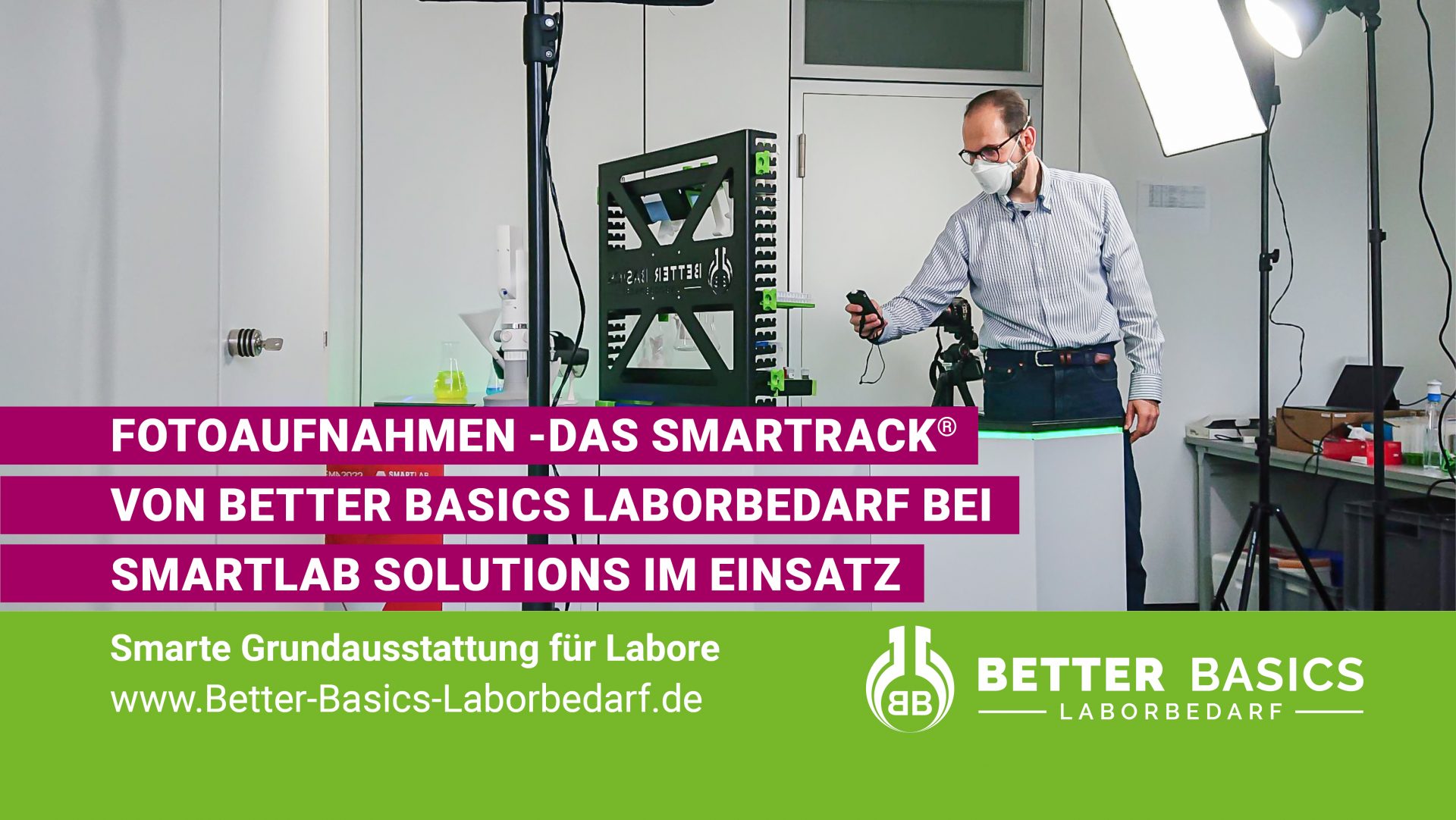 Am 27. September 2022 entstanden eine Reihe von Aufnahmen im Hause der SmartLab Solutions GmbH. Das SmartRack von Better Basics Laborbedarf GmbH ist auf den iHex-Waben im Einsatz.