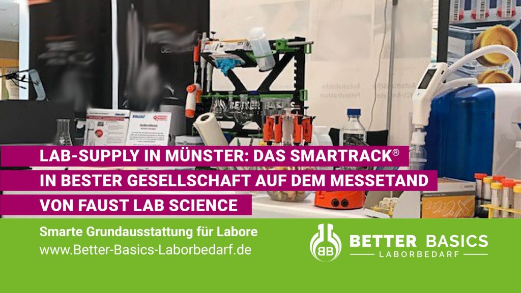 LAB-SUPPLY in Münster: Das SmartRack® in bester Gesellschaft auf dem Messetand von FAUST Lab Science