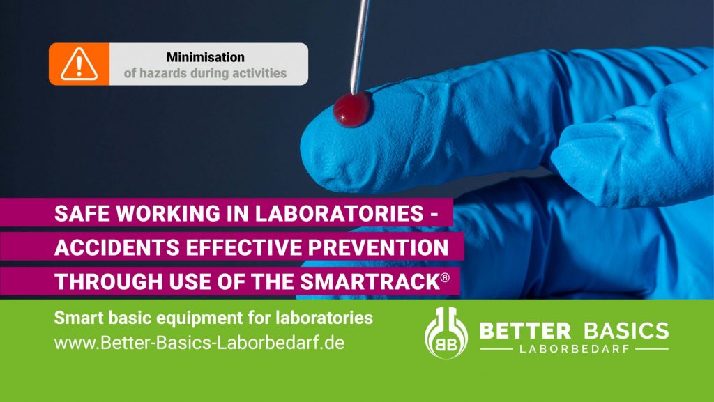 Safe work in laboratories - effectively prevent accidents by using SmartRack®, the world's first laboratory organisation system