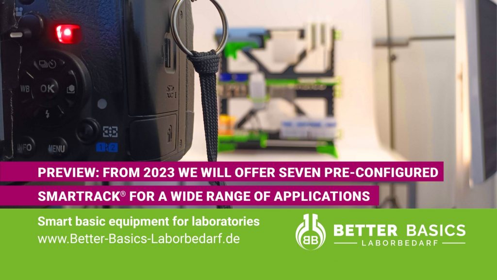 Preview: Starting in 2023, Better Basics Laboratory Supplies will offer new and optimal solutions in the form of seven pre-configured SmartRack® for a wide range of application areas.