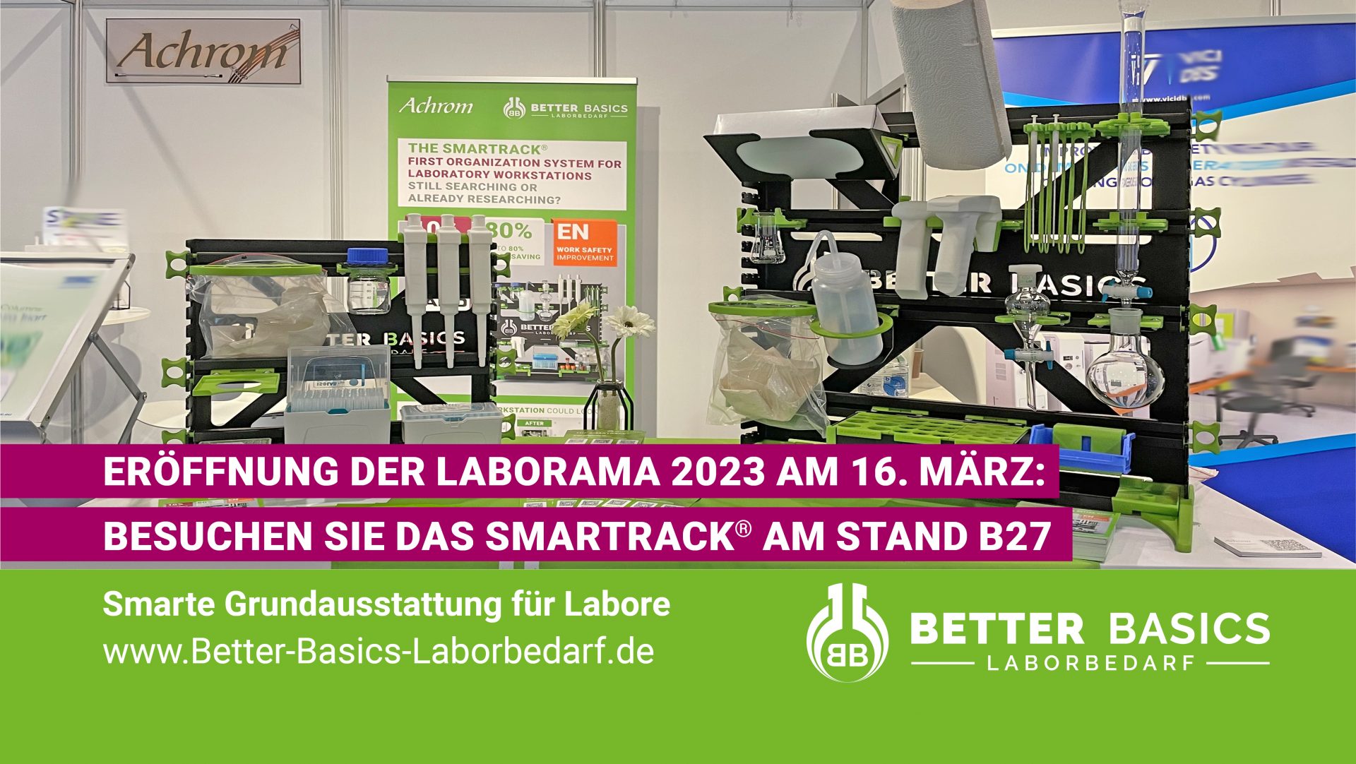 Eröffnung der Laborama 2023 am 16. März: Besuchen Sie das SmartRack® am Stand B27 unseres Partners Achrom