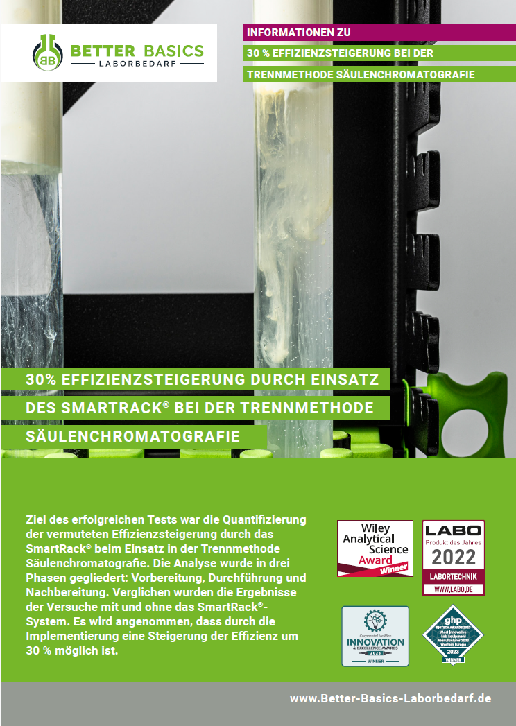 INFORMATIONEN ZU 30 % EFFIZIENZSTEIGERUNG BEI DER TRENNMETHODE SÄULENCHROMATOGRAFIE