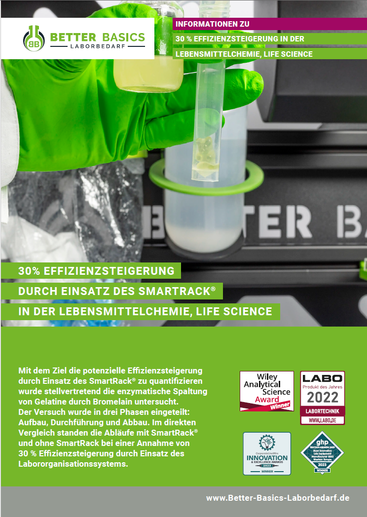 30% Effizienzsteigerung durch Einsatz des SmartRack® in der Lebensmittelchemie, Life Science