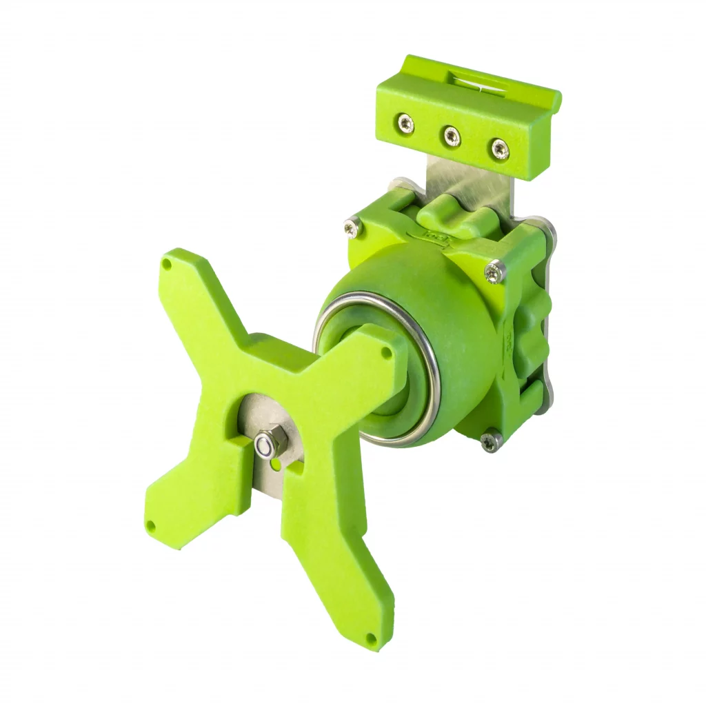 Das Modul ermöglicht die sichere Befestigung von Bildschirmen mit VESA Standard. Das integrierte Kugelgelenk ermöglicht eine flexible Anpassung in alle Richtungen und sorgt so für eine optimale Positionierung bei gleichzeitig festem Halt des Bildschirms.