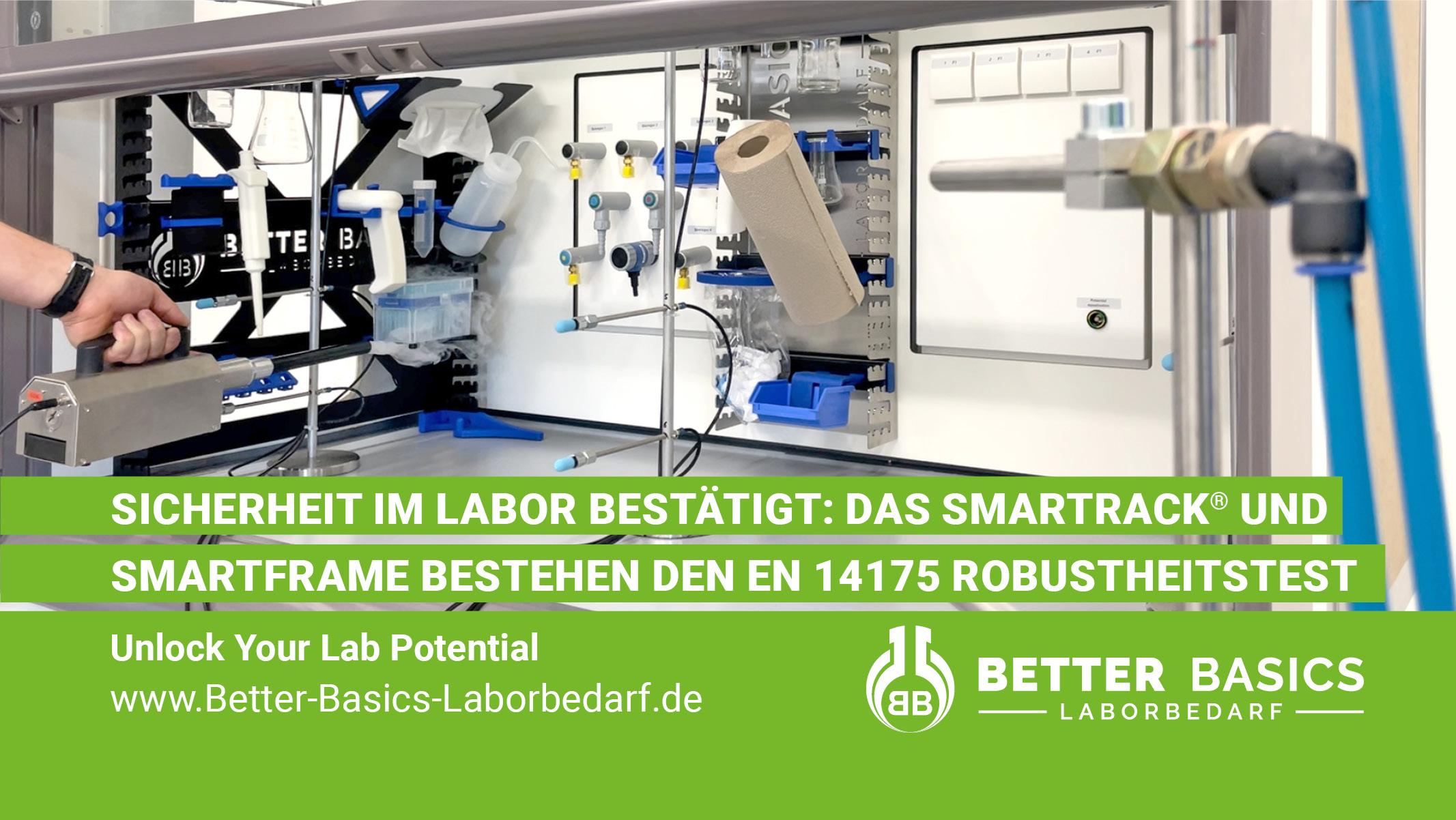 Unlock Your Lab Potential – unter diesem Motto entwickeln wir bei Better Basics Laborbedarf modulare Organisationssysteme, die Effizienz und Sicherheit im Laboralltag verbessern. Gemeinsam mit unserem Partner WALDNER haben wir nun den Praxistest gemacht.