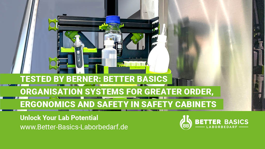 Together with Berner International, a leading manufacturer of biosafety cabinets, we investigated how our organisation systems SmartRack, SmartRail and SmartEdge can be integrated into biosafety cabinets.